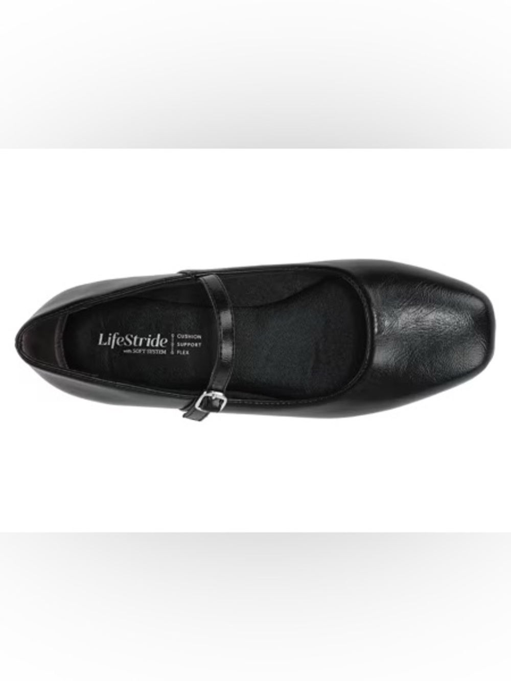 Black Mary Jane Flat with Buckle Strap